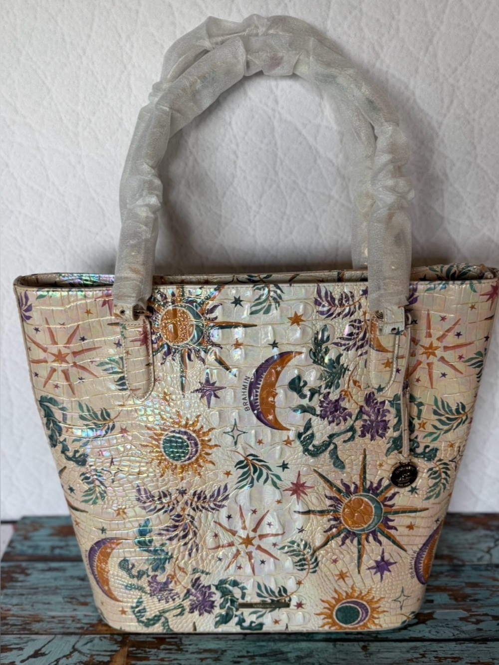 BRAHMIN EZRA VITALITY NWT MOON SUN STARS TOTE WRAPPED STRAPS NEW - Picture 11 of 15